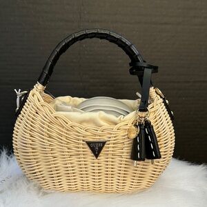 New GUESS Sveiney Straw Mini Shoulder Bag